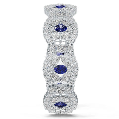 Sterling Silver Moissanite or Sapphire Bracelet Marquise MQ 7X3.5mm