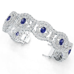 Sterling Silver Moissanite or Sapphire Bracelet Marquise MQ 7X3.5mm
