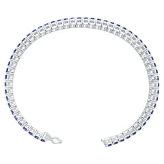 Sterling Silver Moissanite or Sapphire Bracelet Round RD 3x3mm