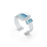 Sterling Silver Opal Moissanite or Sapphire Bracelet Cab Cabochon BT 33x23mm