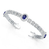 Sterling Silver Moissanite or Sapphire Bracelet Oval OV 8X6mm