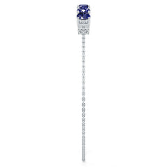 Sterling Silver Moissanite or Sapphire Bracelet Round RD 6x6mm