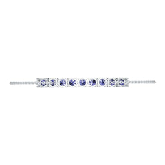 Sterling Silver Moissanite or Sapphire Bracelet Round RD 6x6mm