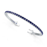 Sterling Silver Moissanite or Sapphire Bracelet Round RD 3.5mm