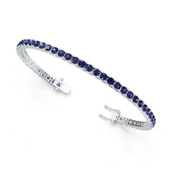 Sterling Silver Moissanite or Sapphire Bracelet Round RD 3.5mm