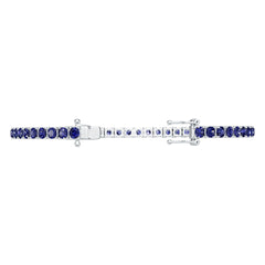 Sterling Silver Moissanite or Sapphire Bracelet Round RD 3.5mm