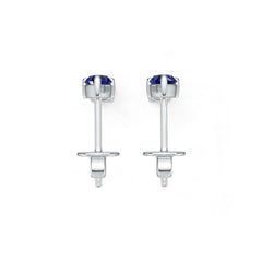 Sterling Silver Royal Blue Sapphire Drop Earrings Pear PE 4x3mm BG 4x2mm