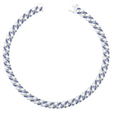 Sterling Silver Royal Blue Sapphire Chain Necklace Round RD 1.0mm