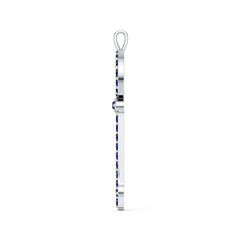 Sterling Silver Royal Blue Sapphire Pendant Round RD 1.5mm Key Theme
