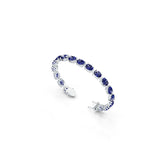 Sterling Silver Moissanite or Sapphire Bracelet Oval OV 9x7mm Blue Sapphire