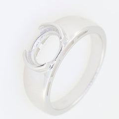 Sterling Silver Semi Mount Ring Setting Oval OV 9X7mm East West Split Bezel Half Bezel Syzjewelry