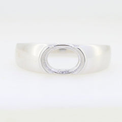 Sterling Silver Semi Mount Ring Setting Oval OV 9X7mm East West Split Bezel Half Bezel Syzjewelry