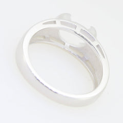 Sterling Silver Semi Mount Ring Setting Oval OV 9X7mm East West Split Bezel Half Bezel Syzjewelry