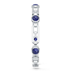 Sterling Silver Moissanite or Sapphire Bracelet Cab Round RD 6x6mm