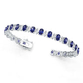 Sterling Silver Moissanite or Sapphire Bracelet Oval OV 6X4mm