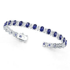 Sterling Silver Moissanite Bracelet Oval OV 6X4mm