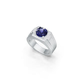 Men's 18K Gold CVD Diamond Ring Round RD 9X9mm Prongs Set