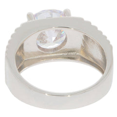 Men's 18K Gold CVD Diamond Ring Round RD 10X10mm Solid 925 Silver