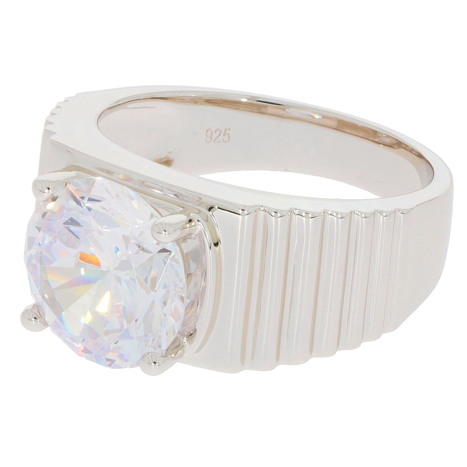 Men's 10K Gold Semi Mount Ring Setting Round RD 10X10mm Solid 925 Silver - Syzjewelry
