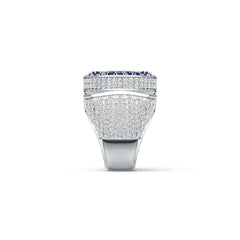 Men's Customizable Sterling Silver Champion Ring - Personalized Ring of Honor for Champions