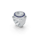 Men's Customizable Sterling Silver Champion Ring - Personalized Ring of Honor for Champions