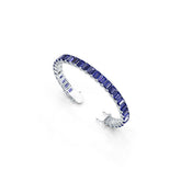 Sterling Silver Tennis Moissanite or Sapphire Bracelet Emerald OCT 7X5mm North South