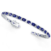 Sterling Silver Moissanite or Sapphire Bracelet Oval OV 6X4mm