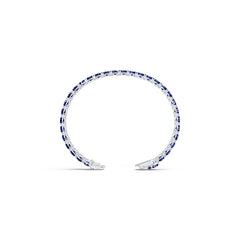 Sterling Silver Moissanite or Sapphire Bracelet Tennis Oval OV 7x5mm Double Row