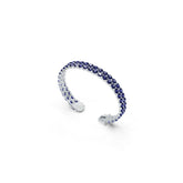 Sterling Silver Moissanite or Sapphire Bracelet Tennis Oval OV 7x5mm Double Row