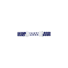 Sterling Silver Moissanite or Sapphire Bracelet Tennis Oval OV 7x5mm Double Row