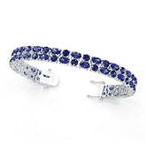 Sterling Silver Bracelet Pear PE 6x4mm RD 4x4mm Double Row