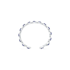 Sterling Silver Tennis Moissanite or Sapphire Bracelet Cab Oval OV 8x6mm Halo