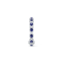 Sterling Silver Tennis Moissanite or Sapphire Bracelet Cab Oval OV 8x6mm Halo
