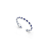 Sterling Silver Tennis Moissanite or Sapphire Bracelet Cab Oval OV 8x6mm Halo