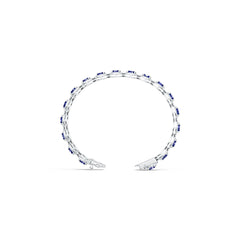 Sterling Silver Tennis Moissanite or Sapphire Bracelet OV 7X5mm Topaz or Spinel Cabochon