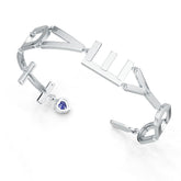 Sterling Silver Moissanite or Sapphire Bracelet Heart HT 6X6mm