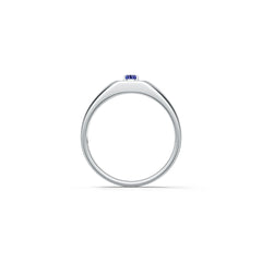 Men's Sterling Silver Royal Blue Sapphire Ring Oval OV 6X4mm Halo