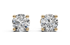 Sterling Silver Moissanite Earrings Round RD 5x5mm