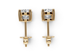 Sterling Silver Moissanite Earrings Round RD 5x5mm