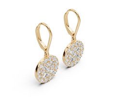 Sterling Silver Moissanite Cluster Dangle Earrings Baguette BG 2x1mm