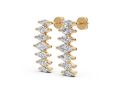 Sterling Silver Moissanite Earrings Marquise MQ 6x3mm