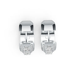 Sterling Silver Moissanite Earrings Round RD 4x4mm