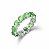 Laboratory Cultivation Of Jade Ring S925 Sterling Silver Mother's Day Jewelry Gift