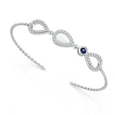Sterling Silver Moissanite or Sapphire Bracelet Round RD 2.8mm