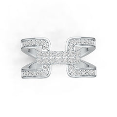 Sterling Silver Moissanite Ring Round RD 1.5mm