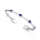 Sterling Silver Moissanite or Sapphire Bracelet Oval OV 6X4mm