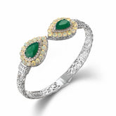 Natural Green Agate Bracelet Around White Opal Classic Elegant S925 Sterling Silver Bracelet Mother's Gift