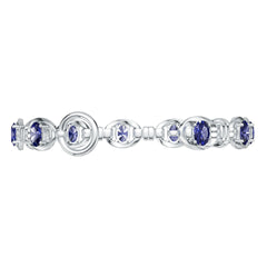 Sterling Silver Moissanite Bracelet Oval OV 7X5mm