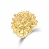 S925 Sterling Silver Sunflower Ring VQalentine's Day Gift