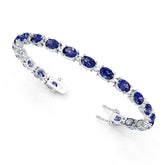 Sterling Silver Moissanite or Sapphire Bracelet Oval OV 7X5mm